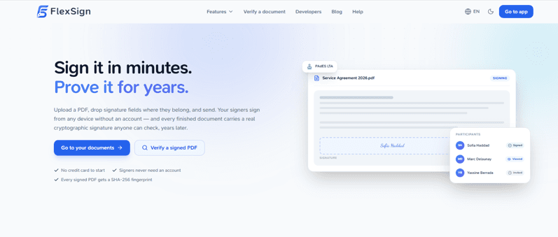 FlexSign — Sign anything, anywhere.